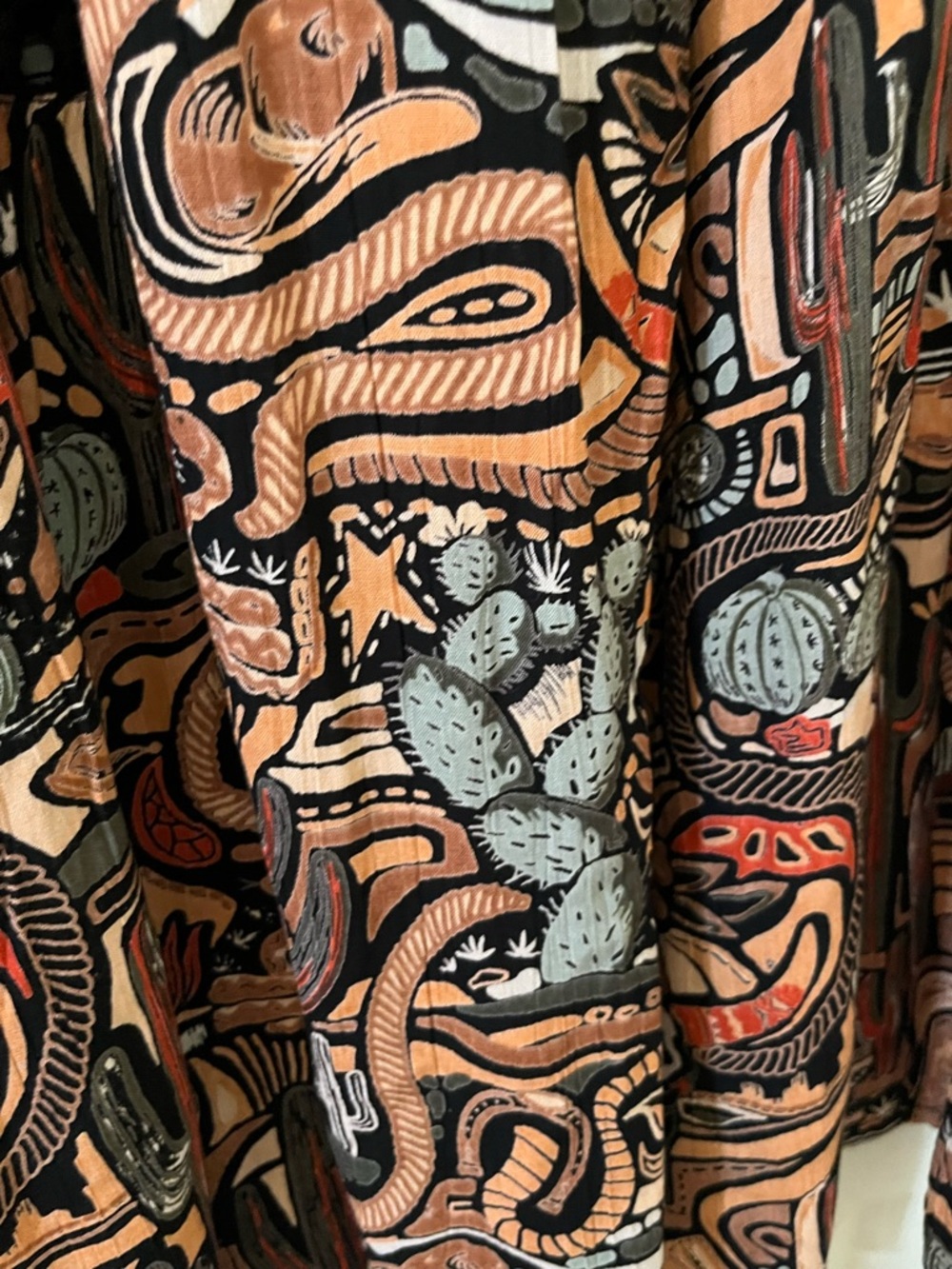 Western Boho Printed Tiered Pants & Top Set NEW. Unique Lattice Sheer Panels FUN - Picture 10 of 13